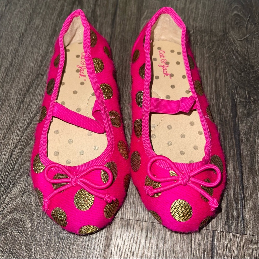 4/$10 ⚡️ Cat & Jack Hot Pink Polka Dot Ballet Toddler Flats